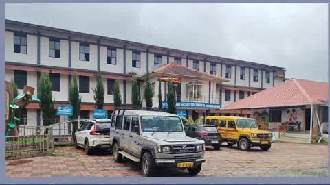 The main building and courtyard